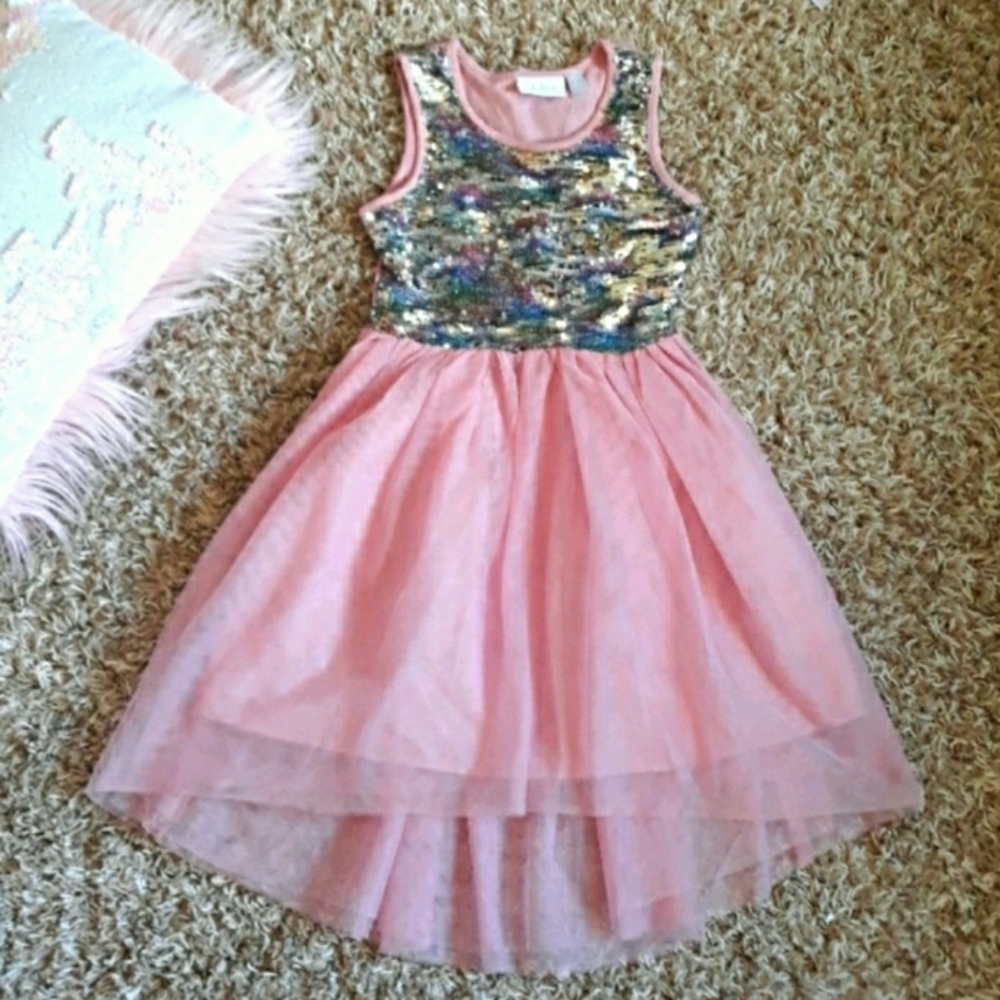 Childrens Place pink sequin dress